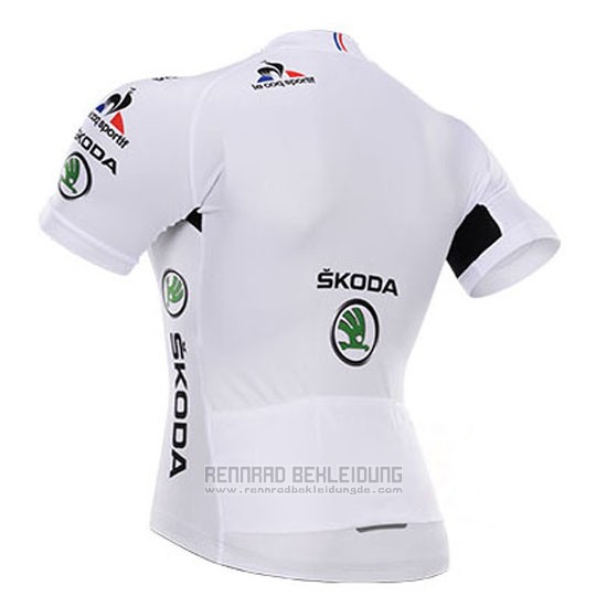 2015 Fahrradbekleidung Tour de France Wei Trikot Kurzarm und Tragerhose